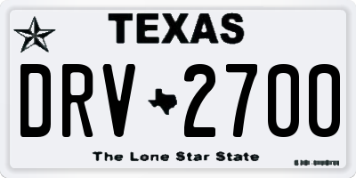 TX license plate DRV2700