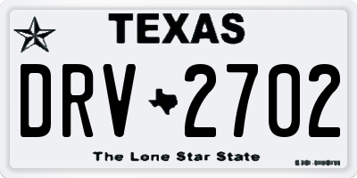 TX license plate DRV2702
