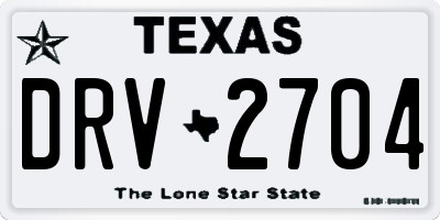 TX license plate DRV2704