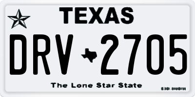 TX license plate DRV2705