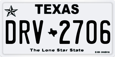 TX license plate DRV2706