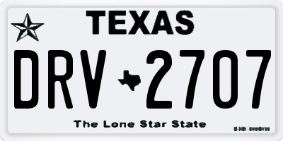 TX license plate DRV2707