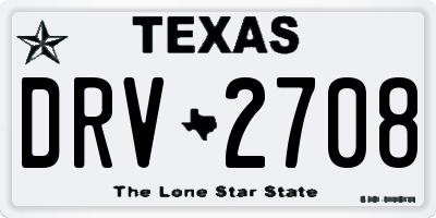 TX license plate DRV2708