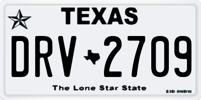 TX license plate DRV2709