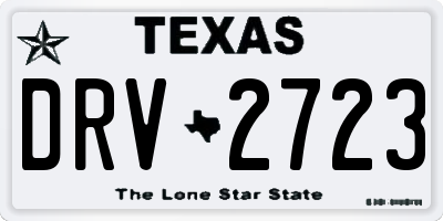 TX license plate DRV2723