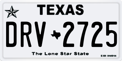 TX license plate DRV2725