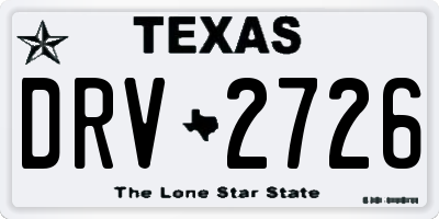 TX license plate DRV2726