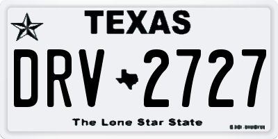 TX license plate DRV2727