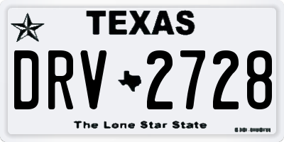 TX license plate DRV2728