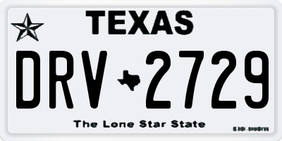 TX license plate DRV2729