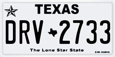 TX license plate DRV2733