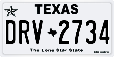 TX license plate DRV2734