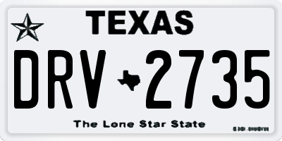 TX license plate DRV2735