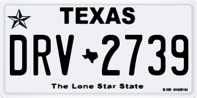 TX license plate DRV2739
