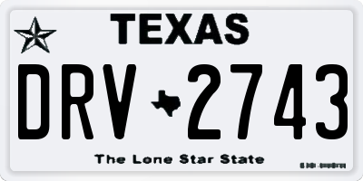 TX license plate DRV2743