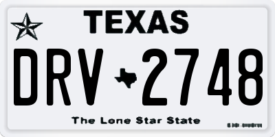 TX license plate DRV2748