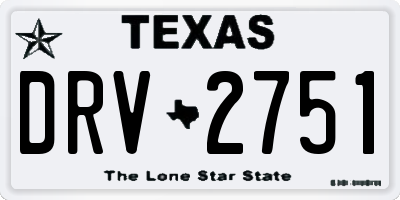 TX license plate DRV2751