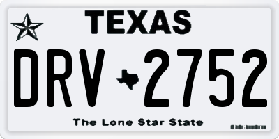 TX license plate DRV2752