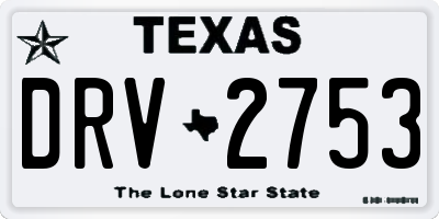 TX license plate DRV2753