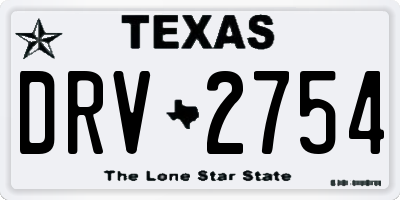 TX license plate DRV2754