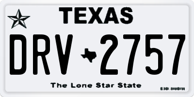 TX license plate DRV2757