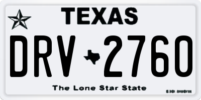TX license plate DRV2760