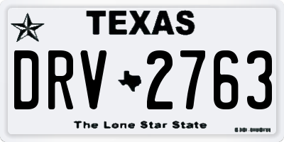 TX license plate DRV2763