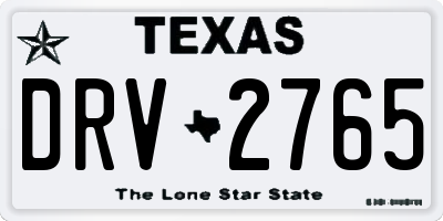 TX license plate DRV2765