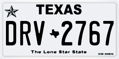 TX license plate DRV2767