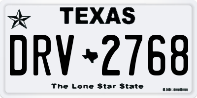 TX license plate DRV2768