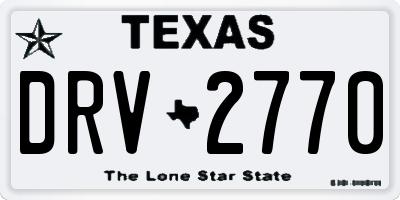 TX license plate DRV2770