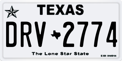 TX license plate DRV2774