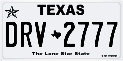 TX license plate DRV2777