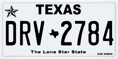 TX license plate DRV2784