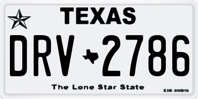 TX license plate DRV2786