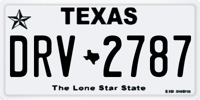 TX license plate DRV2787