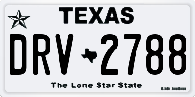 TX license plate DRV2788