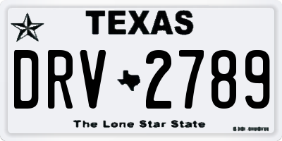 TX license plate DRV2789