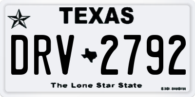 TX license plate DRV2792