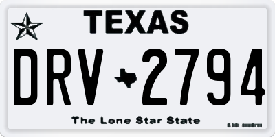 TX license plate DRV2794