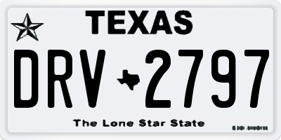 TX license plate DRV2797