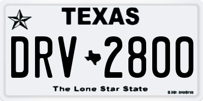 TX license plate DRV2800