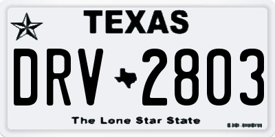 TX license plate DRV2803