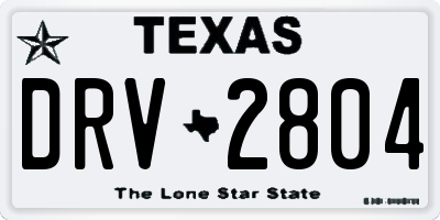 TX license plate DRV2804