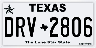 TX license plate DRV2806