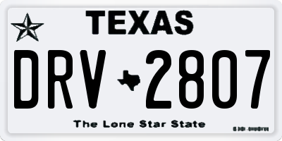 TX license plate DRV2807