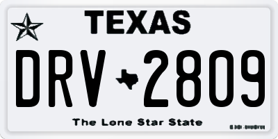 TX license plate DRV2809