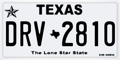 TX license plate DRV2810