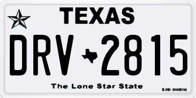 TX license plate DRV2815