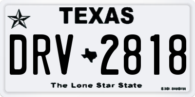 TX license plate DRV2818